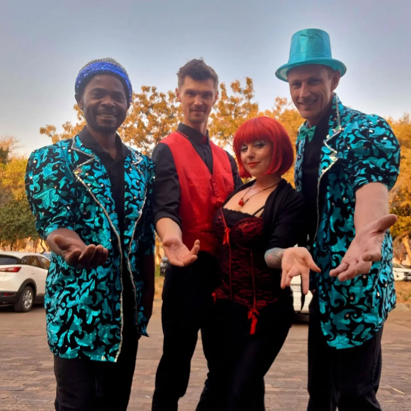 Fire & Ice themed drummers and fire dancers for @brandrepublicsa